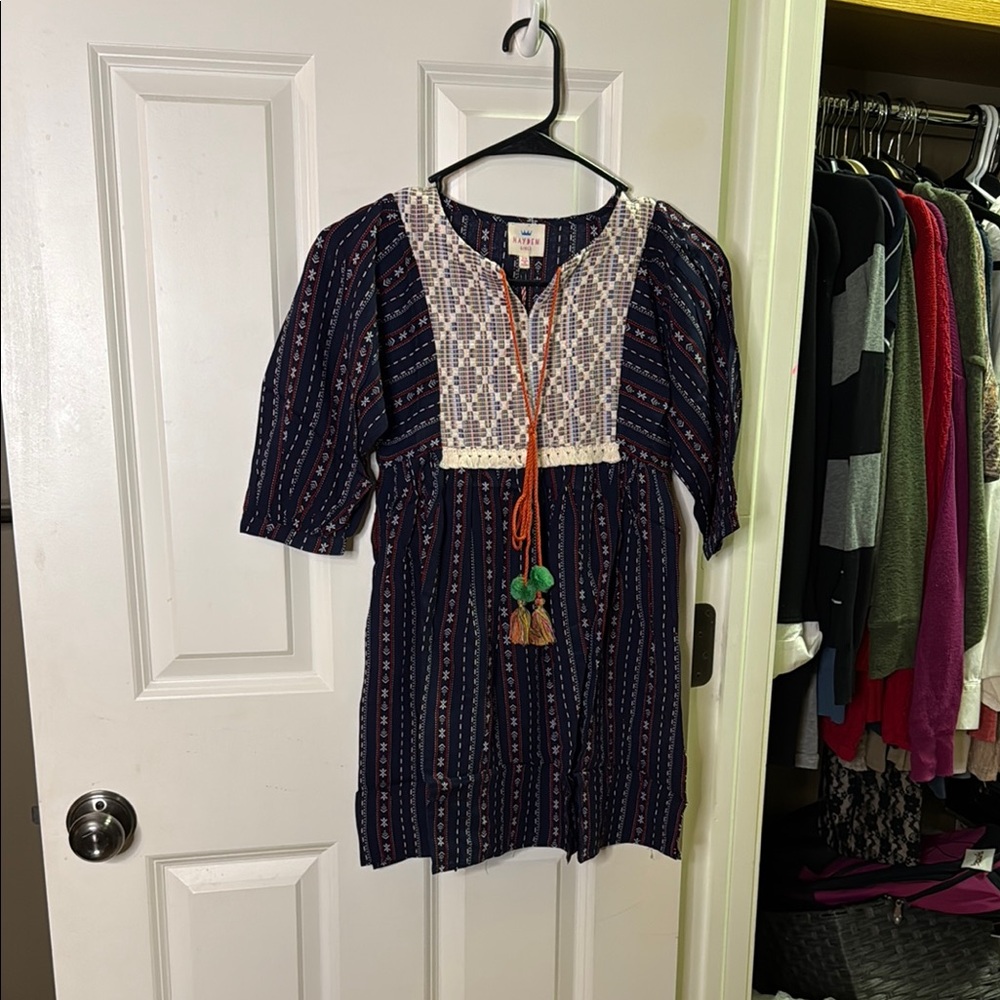Hayden Los Angeles Hayden Girls Navy Drawstring Blouse